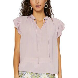 Current Air Light Purple Ruffle Sleeve Pastel Blouse w/ Neck Tie Sz S